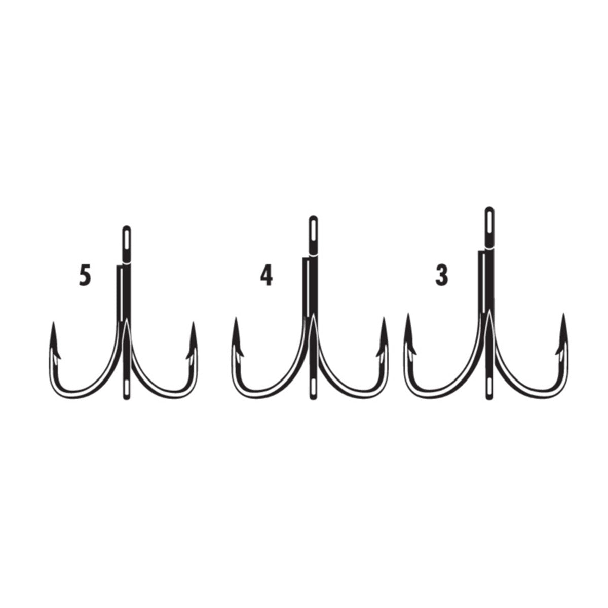RedLine Series™ Finesse Treble Hooks Size Chart Image