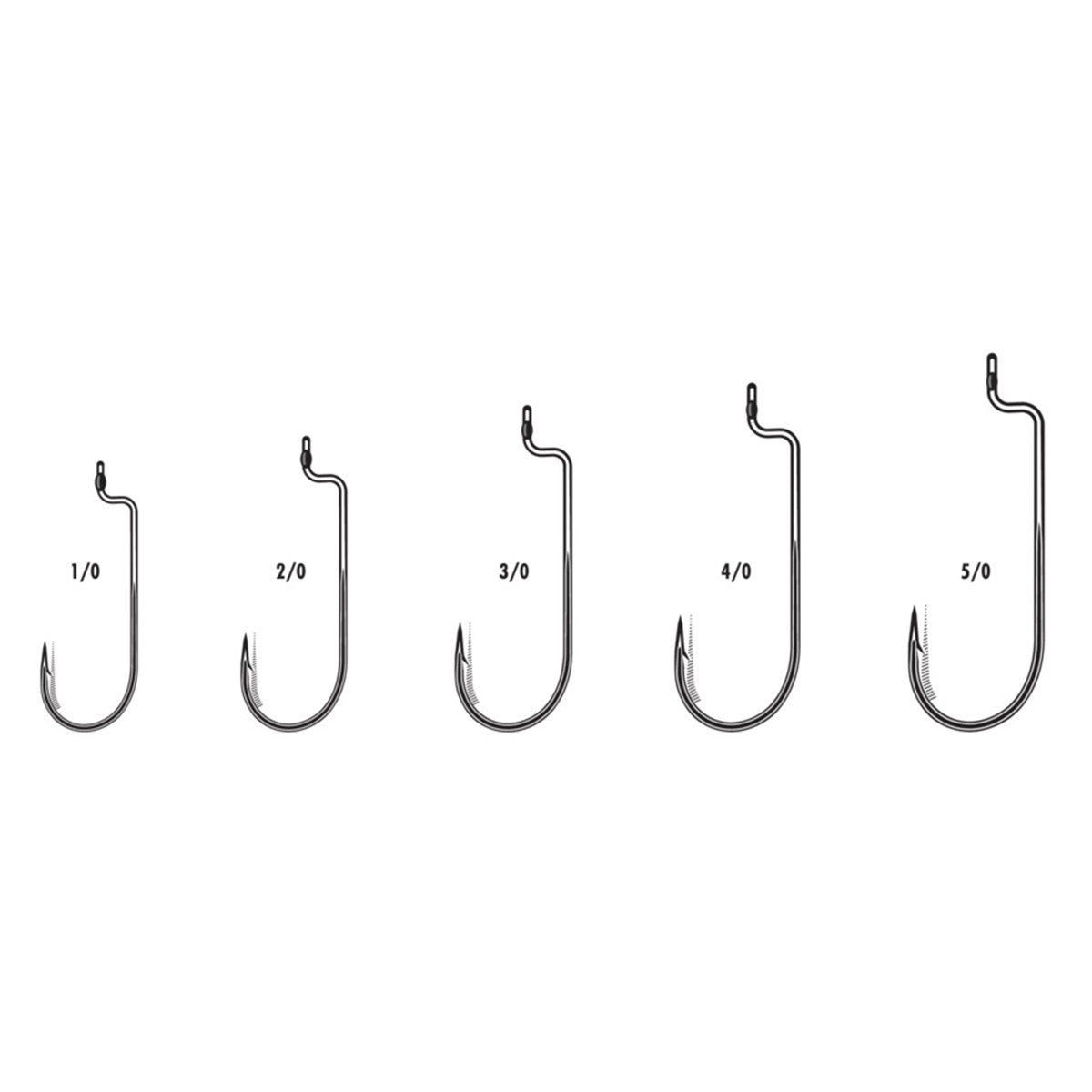 VMC RedLine Series™ Hybrid Worm Hook Size Chart Image
