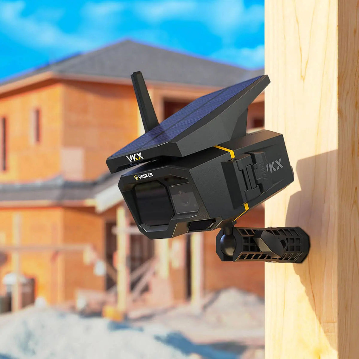 Vosker VKX Solar Powered 4G-LTE Dual Sim Security Camera Installed Image