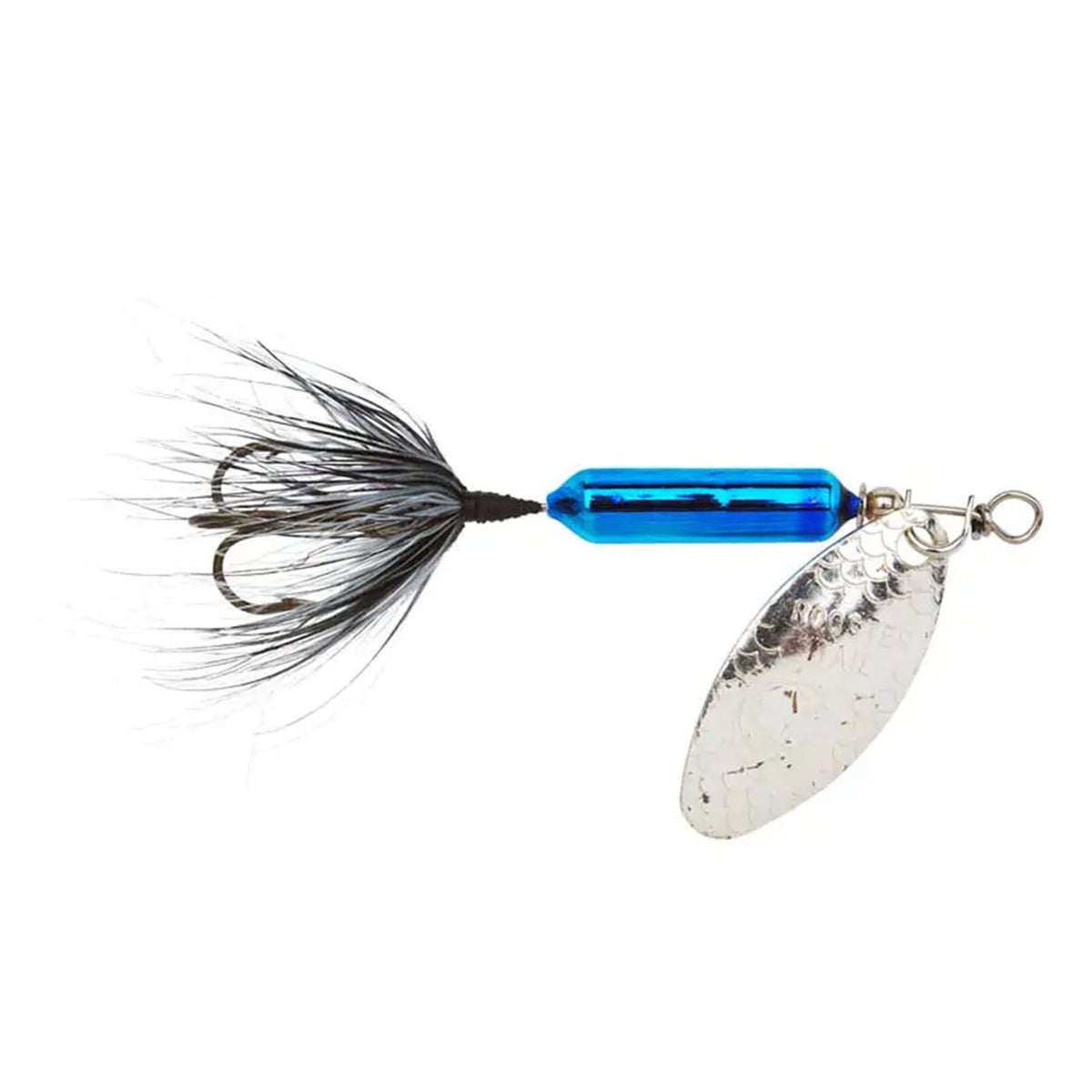 Image of the Yakima Bait Wordens Original Rooster Tail Spinner Lure in Metallic Blue