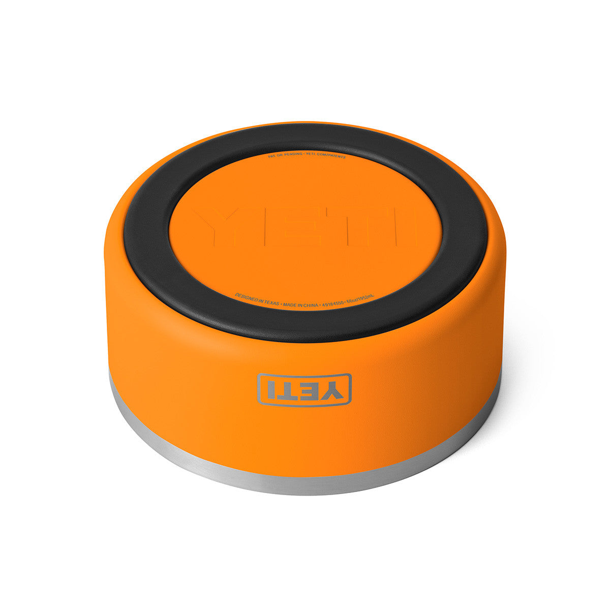 Yeti Boomer 8 Dog Bowl Bottom View in King Crab Orange