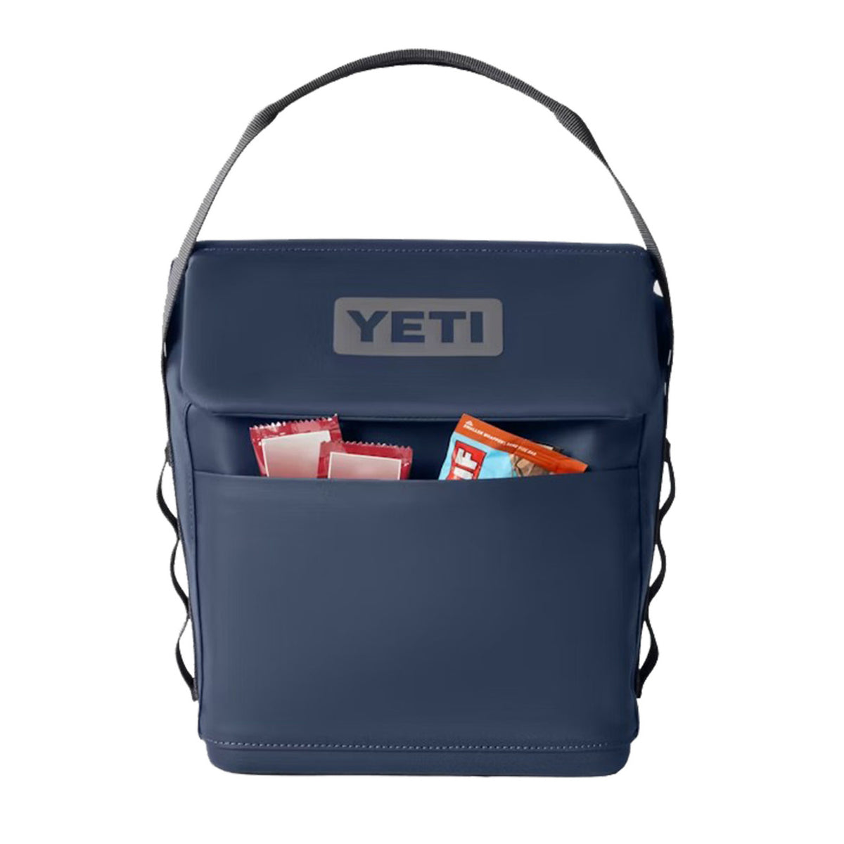 Front Image with Contents of the Yeti Daytrip 6L Lunch Bag.