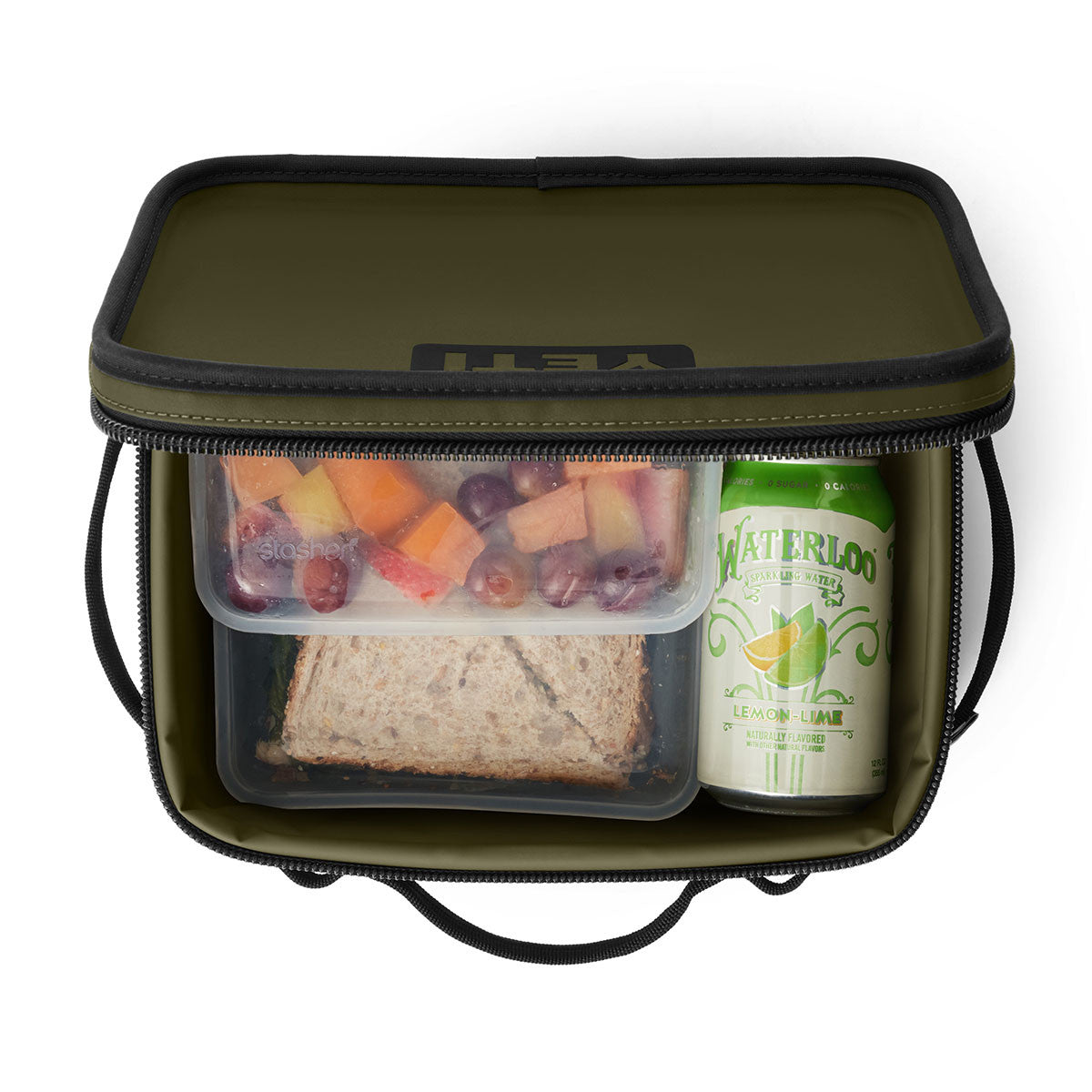 Yeti Daytrip Lunch Box Top Image in Olive Black