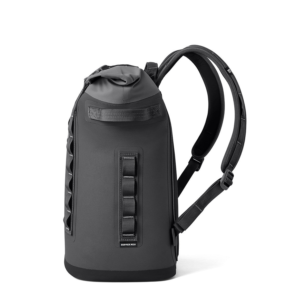 Yeti Hopper M20 Backpack Soft Cooler Side Image in Charcoal