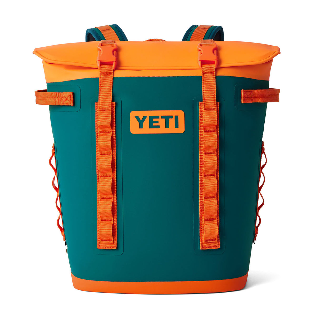 Yeti Hopper M20 Backpack Soft Cooler Front Image in Teal/Orange