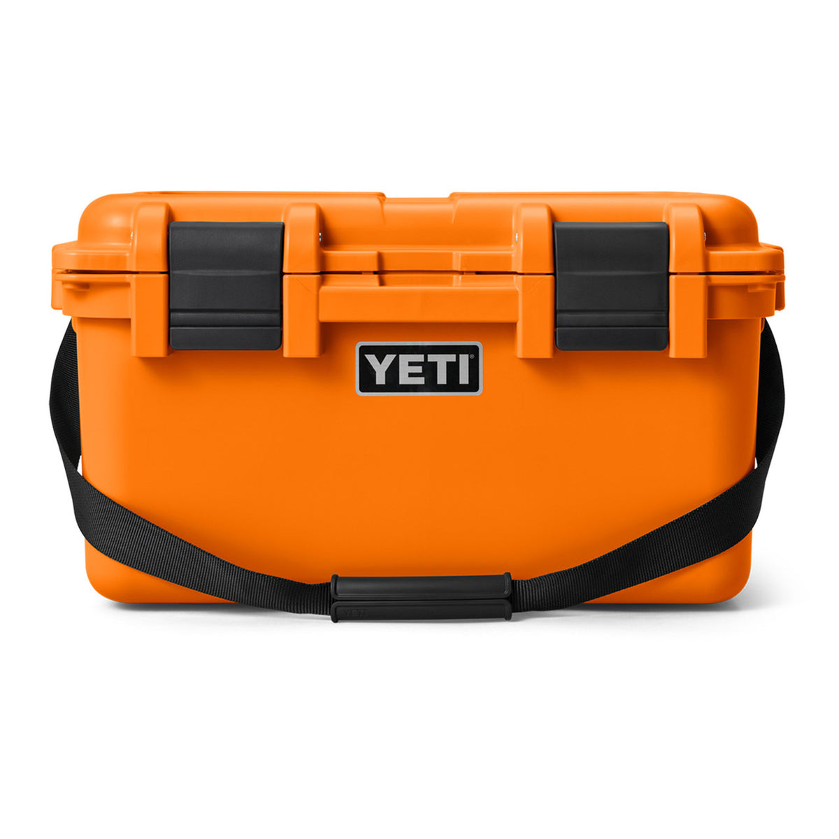 Yeti LoadOut GoBox 30 Gear Case Front Image in King Crab Orange
