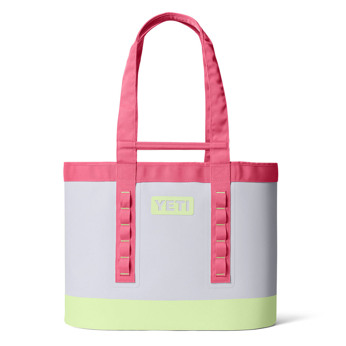 Yeti Camino 50 Carryall Tote Bag Image in Mist/Pink/Grasshopper