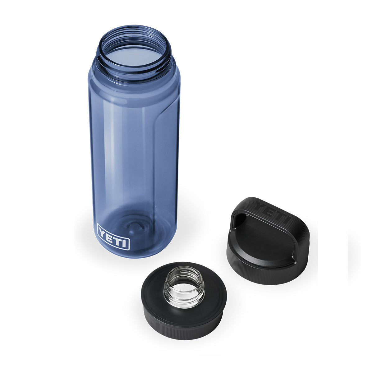 Yeti Yonder 600 ML/20 oz. Water Bottle Lid Off Image in Navy