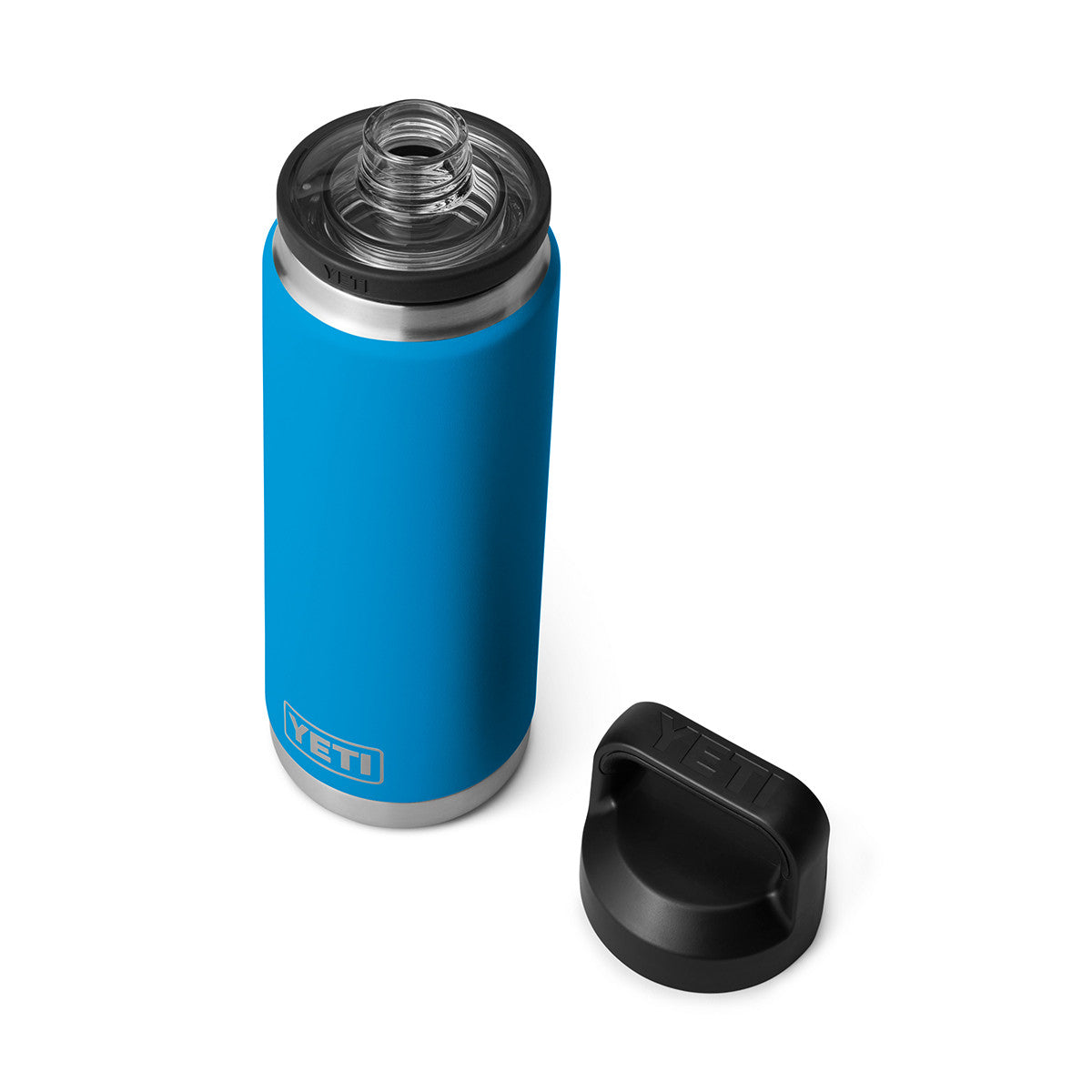 Yeti Rambler 26 oz. Water Bottle with Chug Cap Top Image in Big Wave Blue