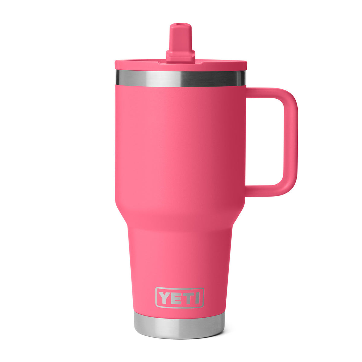 Image of the Yeti Rambler 30 oz. Travel Straw Mug with Color-Matched Straw Lid in Tropical Pink
