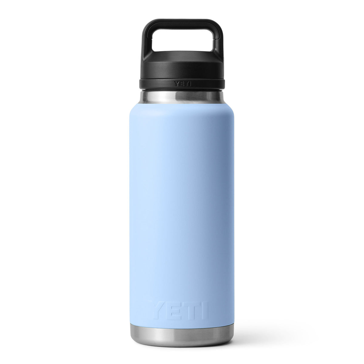 Rambler 36 oz. Water Bottle with Chug Cap Back Image in Big Sky Blue