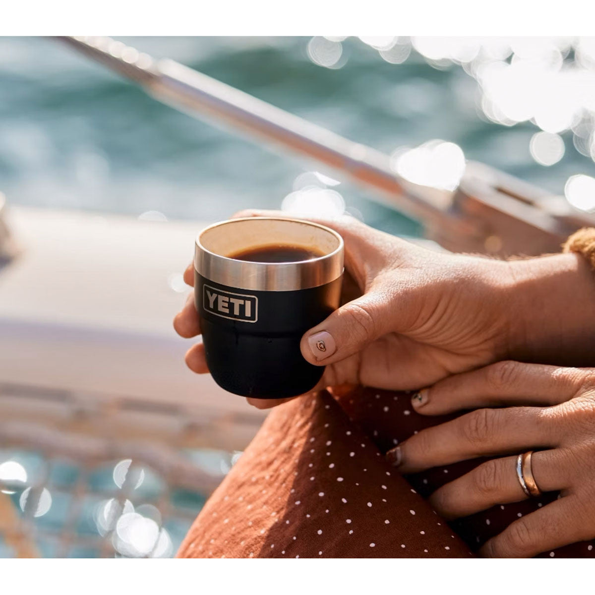 Yeti Rambler 4 oz. Stackable Espresso Cups 2 Pack Lifestyle Image