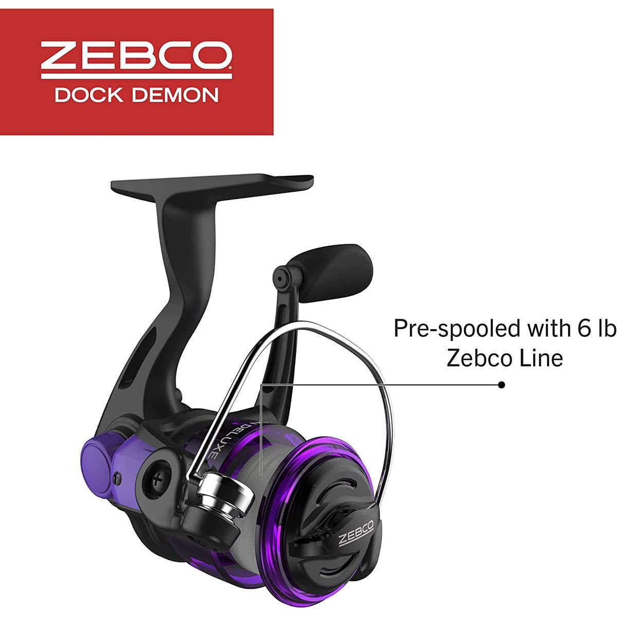 30" Dock Demon Purple 1 Piece Medium Spinning Rod and Reel Combo