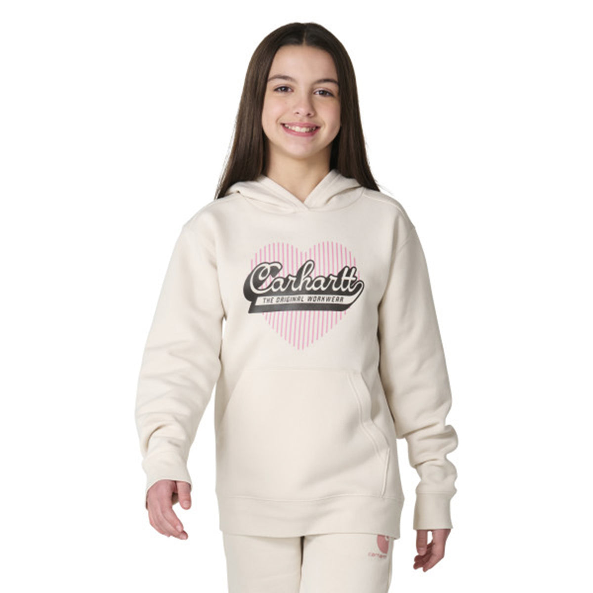 Girls' Long-Sleeve Heart Graphic Sweatshirt, Child