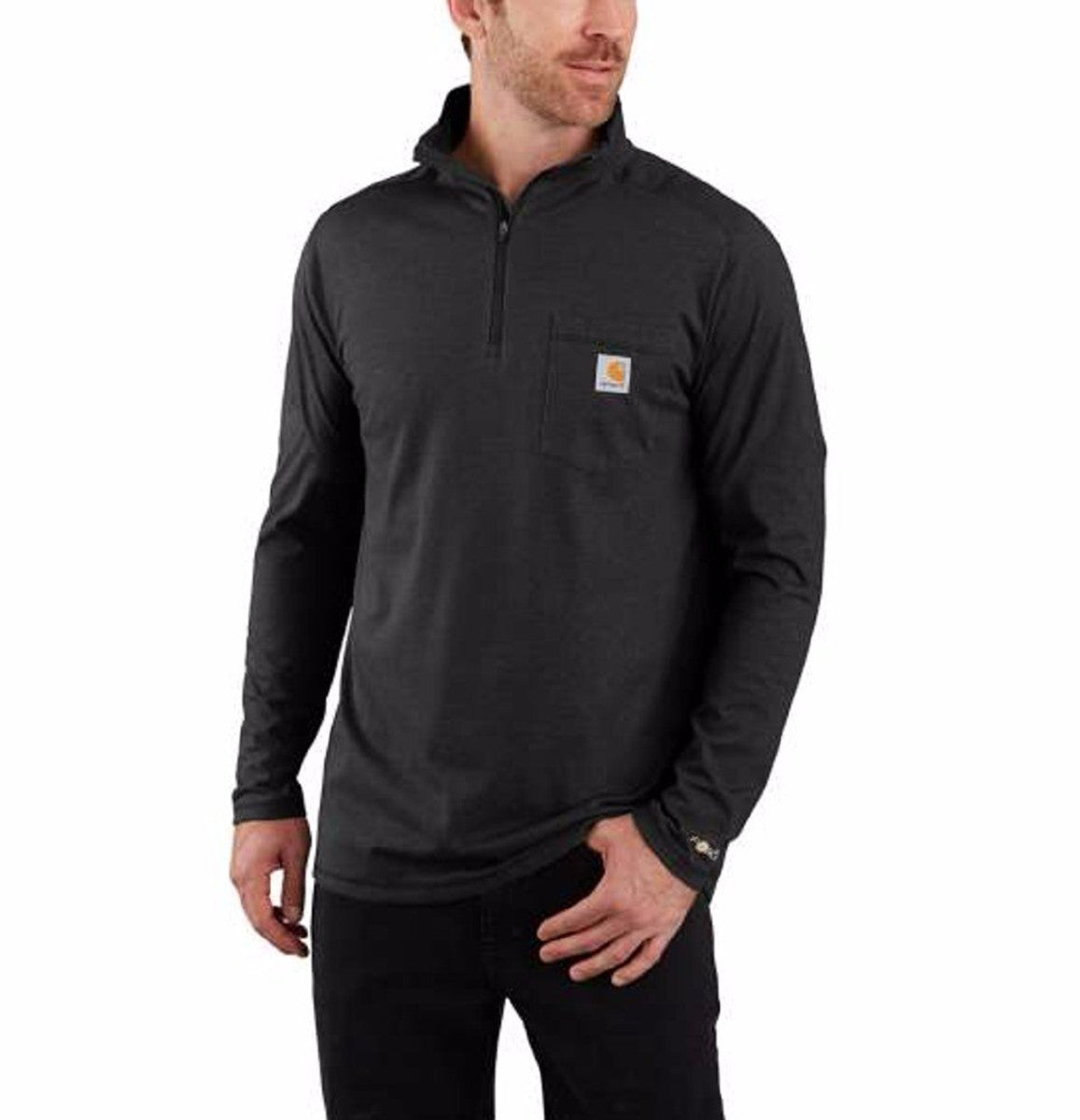 Force Relaxed Fit Long Sleeve QuarterZip Pocket T-shirt