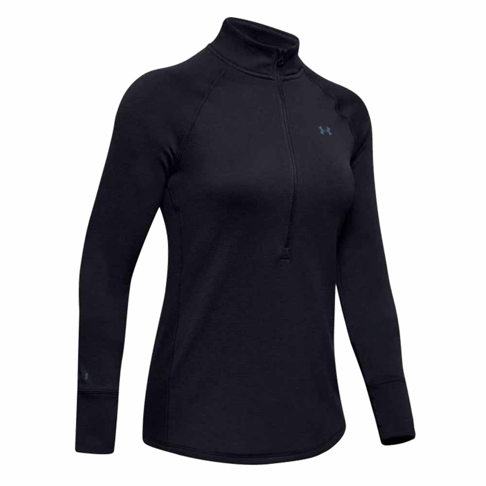 Women's ColdGear Base 4.0 1/2 Zip Shirt, Black Pitch Gray
