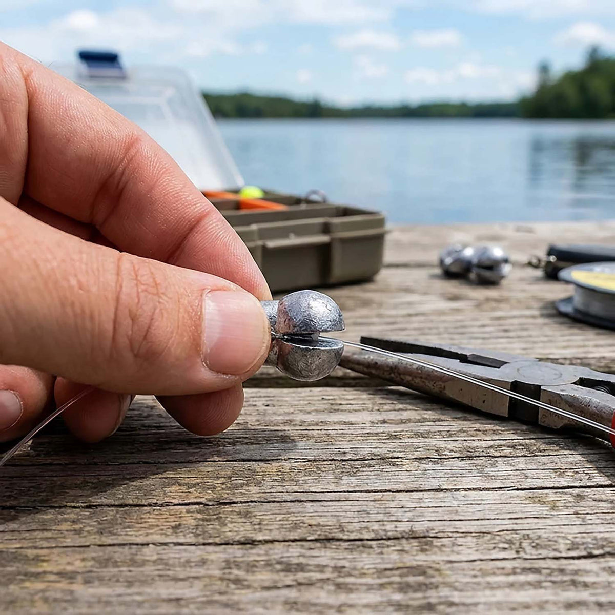 Lifestyle Image of the Eagle Claw Removeable Split-Shot Sinker 5.