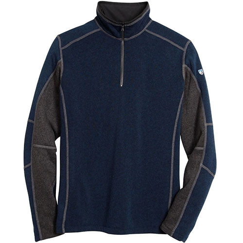 Revel Men's 1/4 Zip Kashmira Sweater, Mutiny Blue/Steel