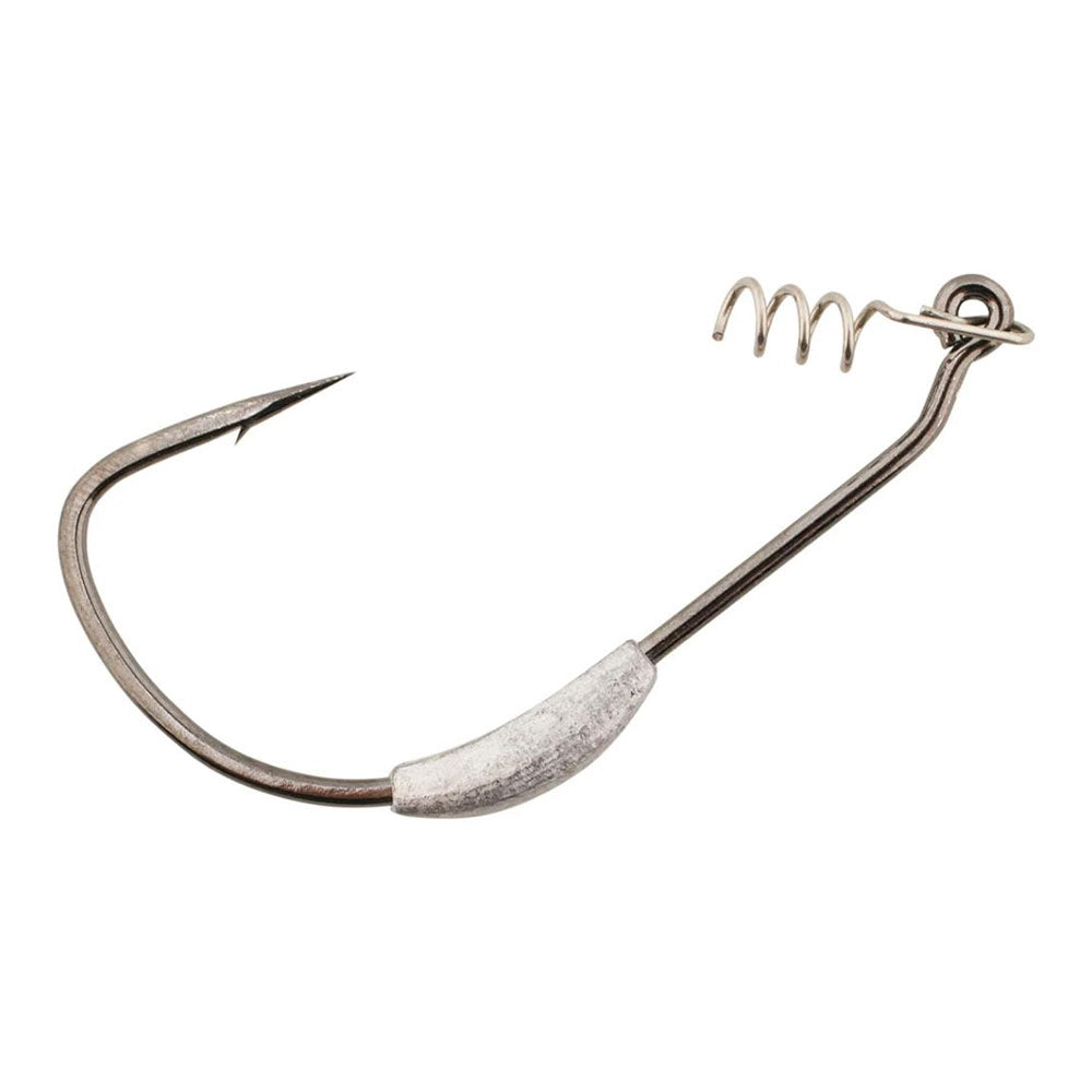 Weighted Superline Spring Lock Worm Hook, Black