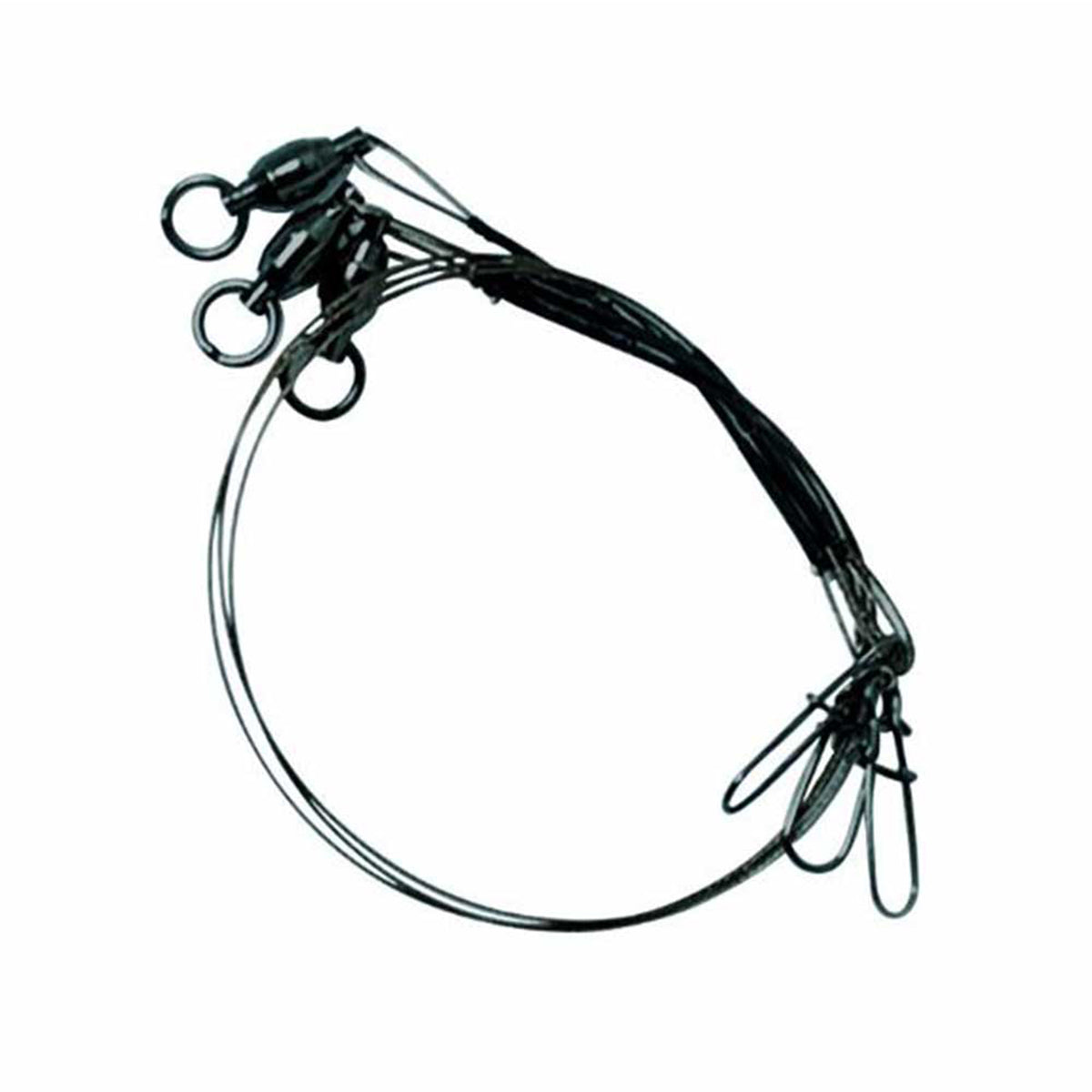 Steel Leader with Ball Bearing Swivel and Dual Lock Snap, 3 Pack