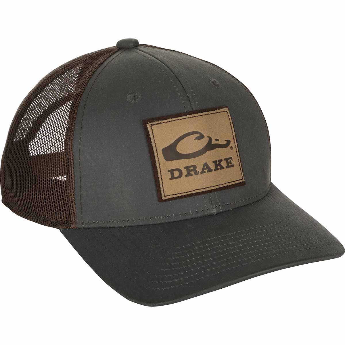 Square Leather Patch Mesh Back Cap