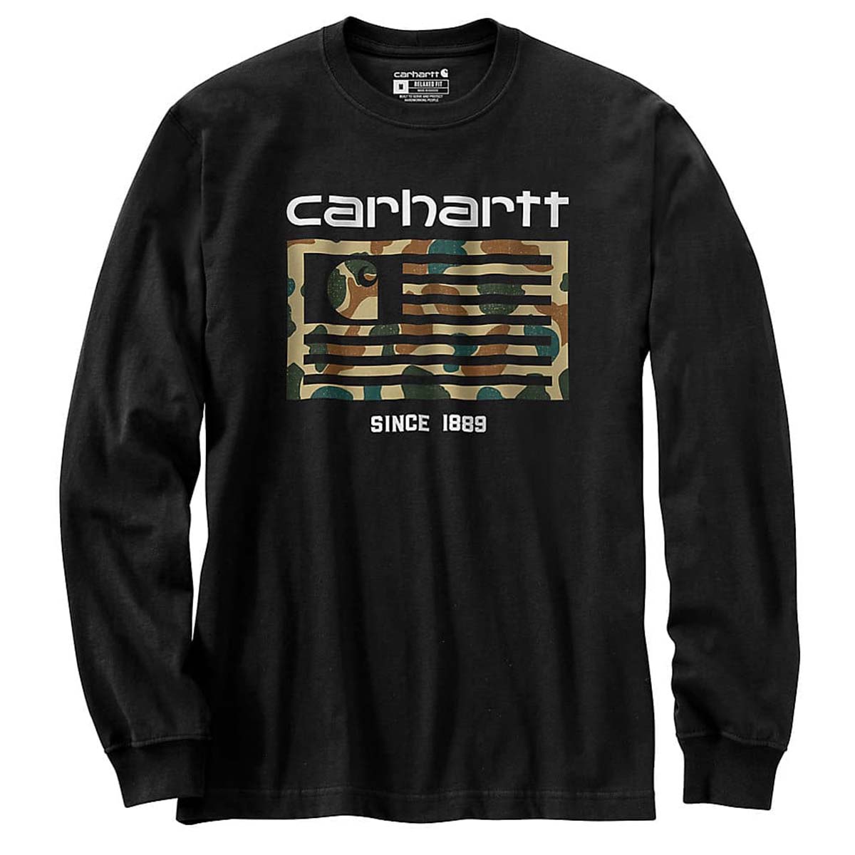 Midweight Camo Flag Long Sleeve Graphic T-Shirt