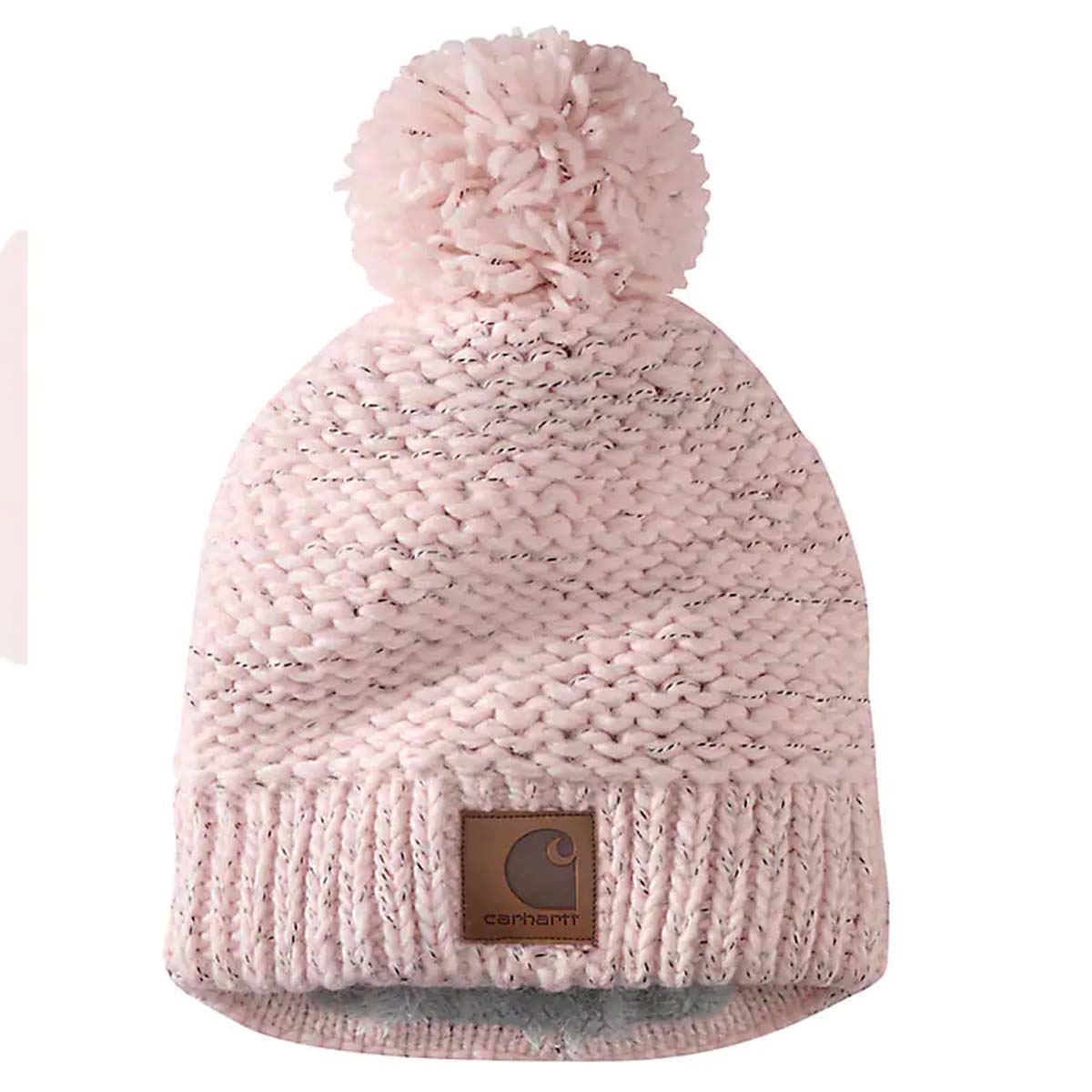 Women's Rib Knit Sherpa Lined Pom-Pom Beanie