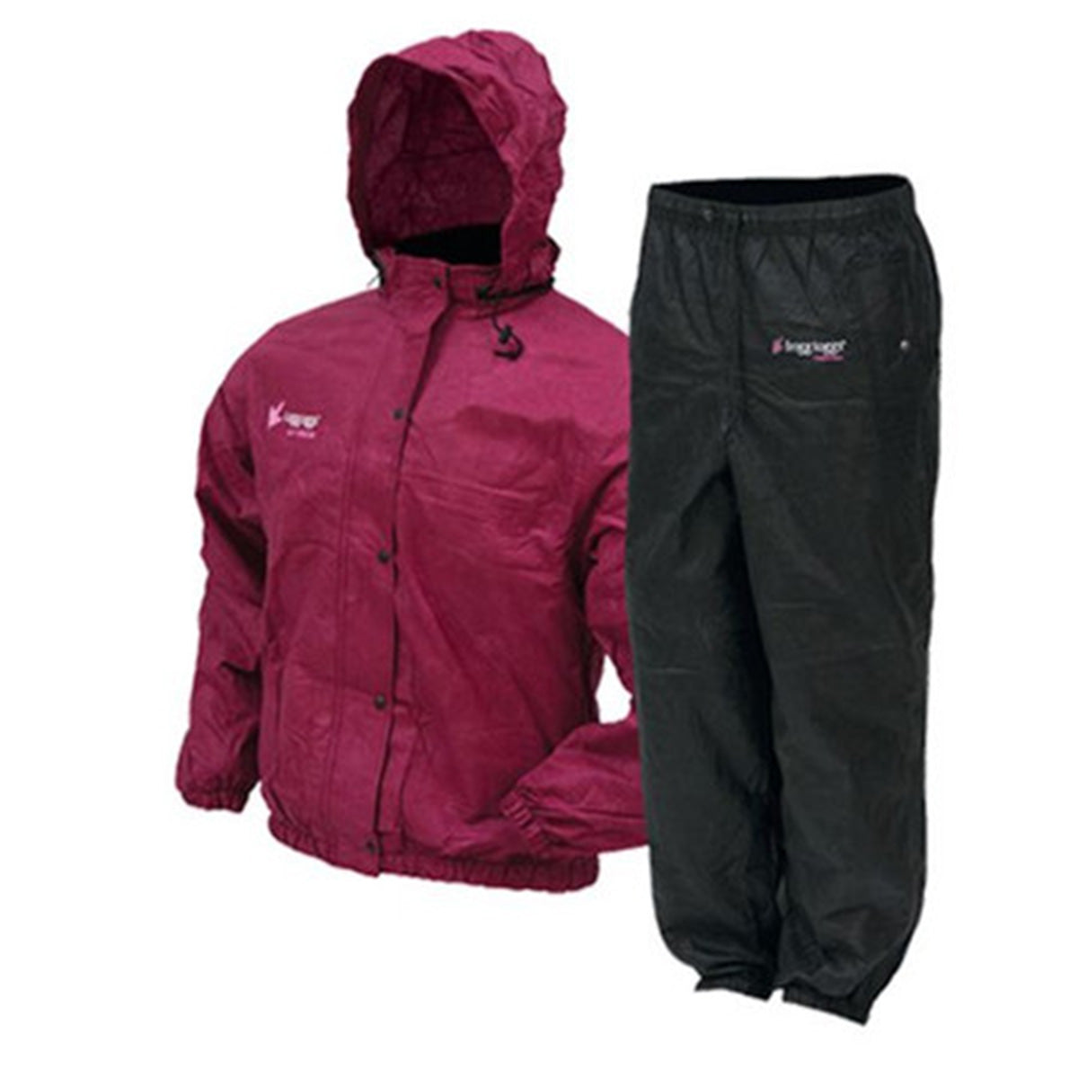 Classic Pro Action Womens Rain Suit in Black/Cherry