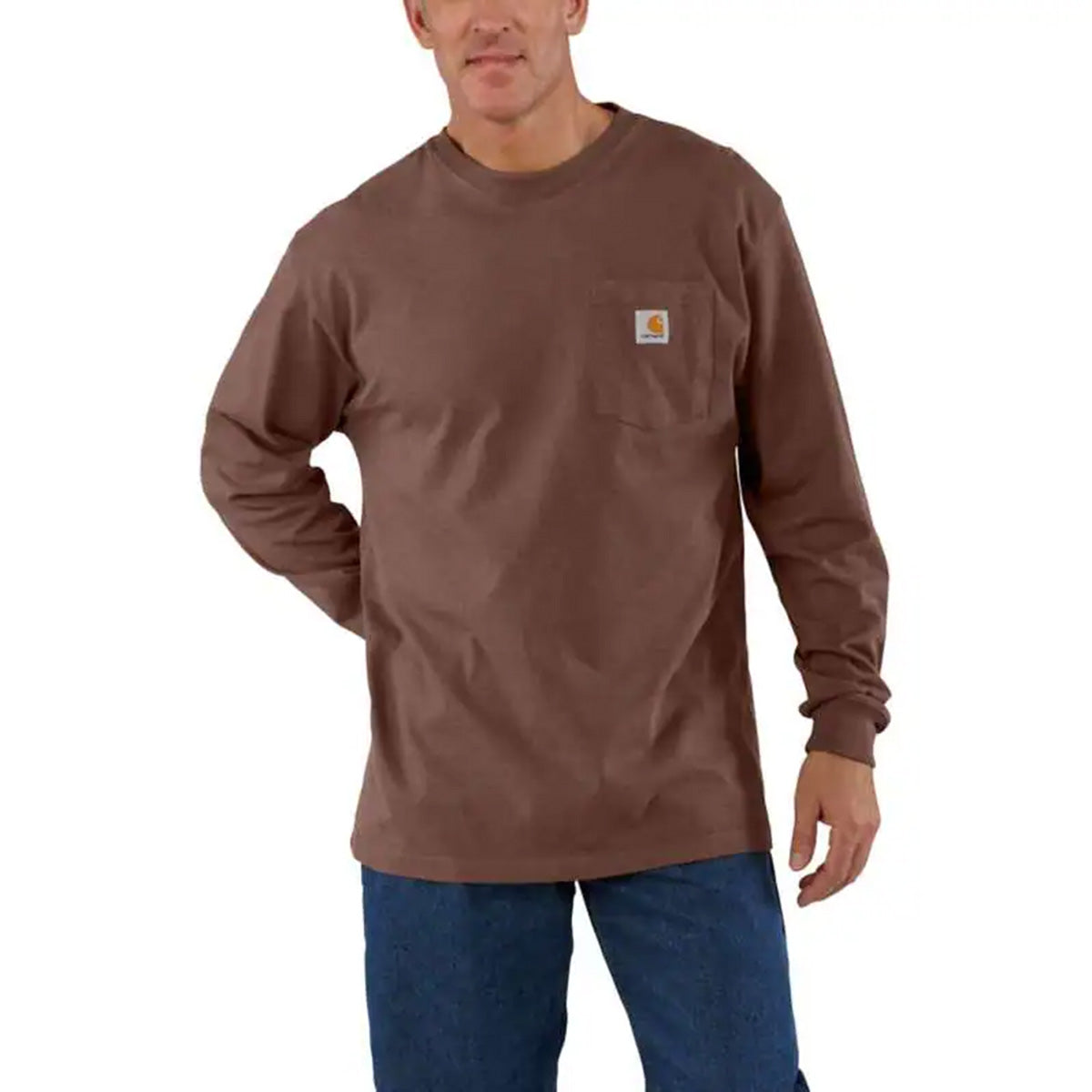 Loose Fit Heavyweight Long Sleeve Pocket T-Shirt