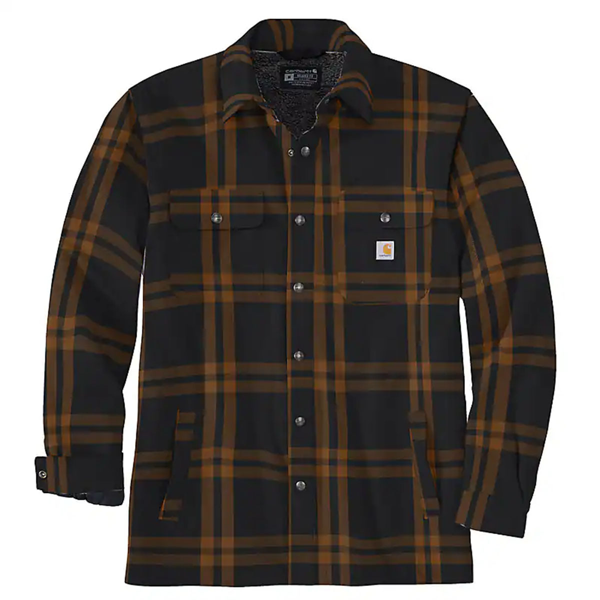 Rugged Flex Relaxed Fit Flannel Sherpa Lined Shirt-Jac