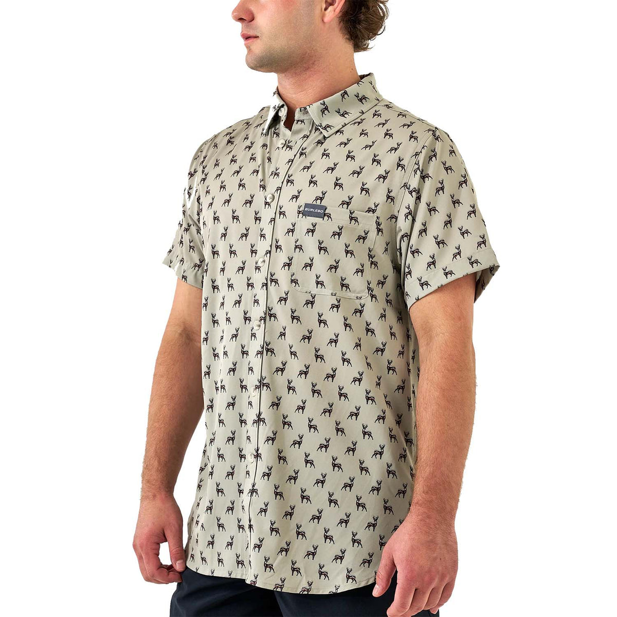 Performance Button Up Whitetail Deer Green