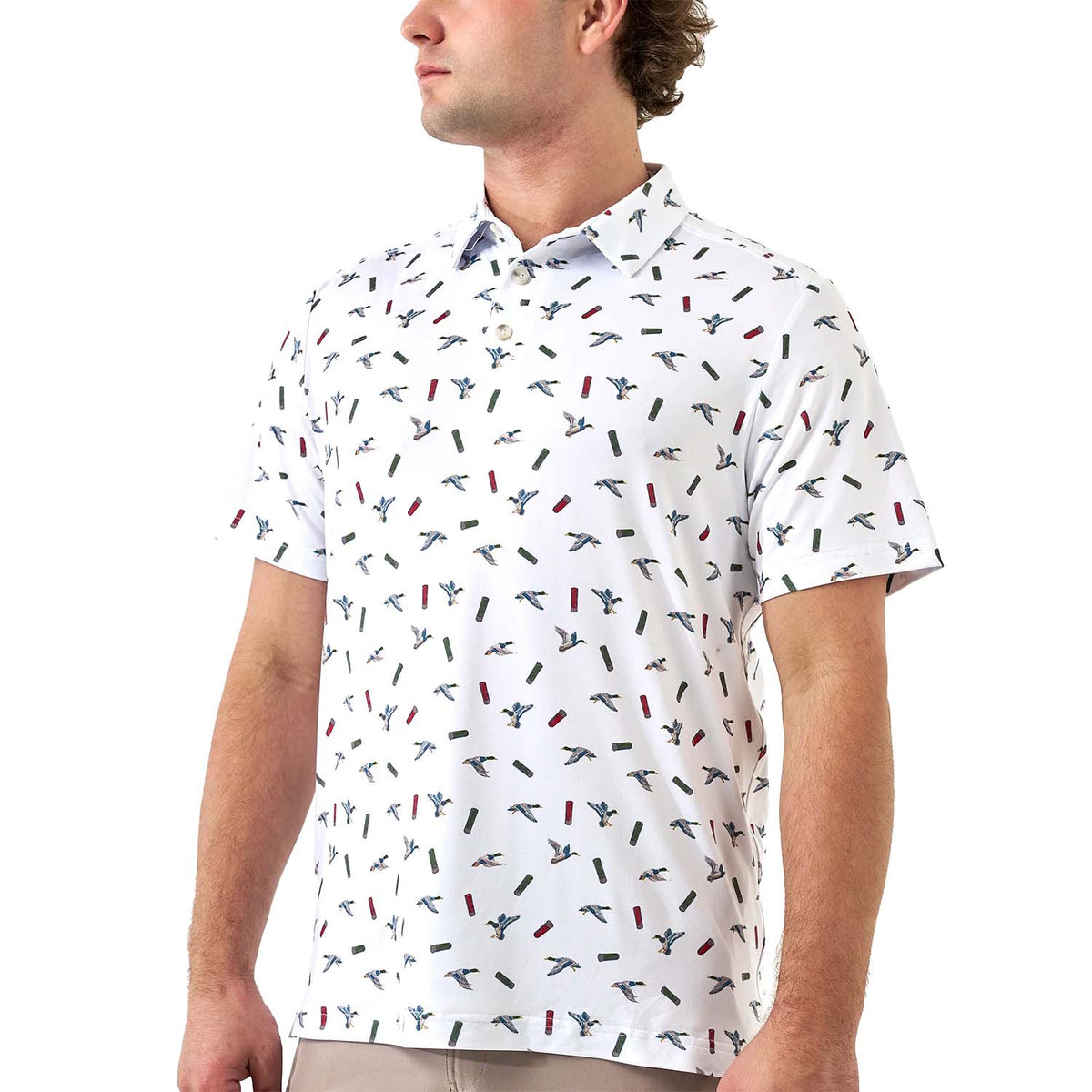 Performance Polo Ducks And Shells White
