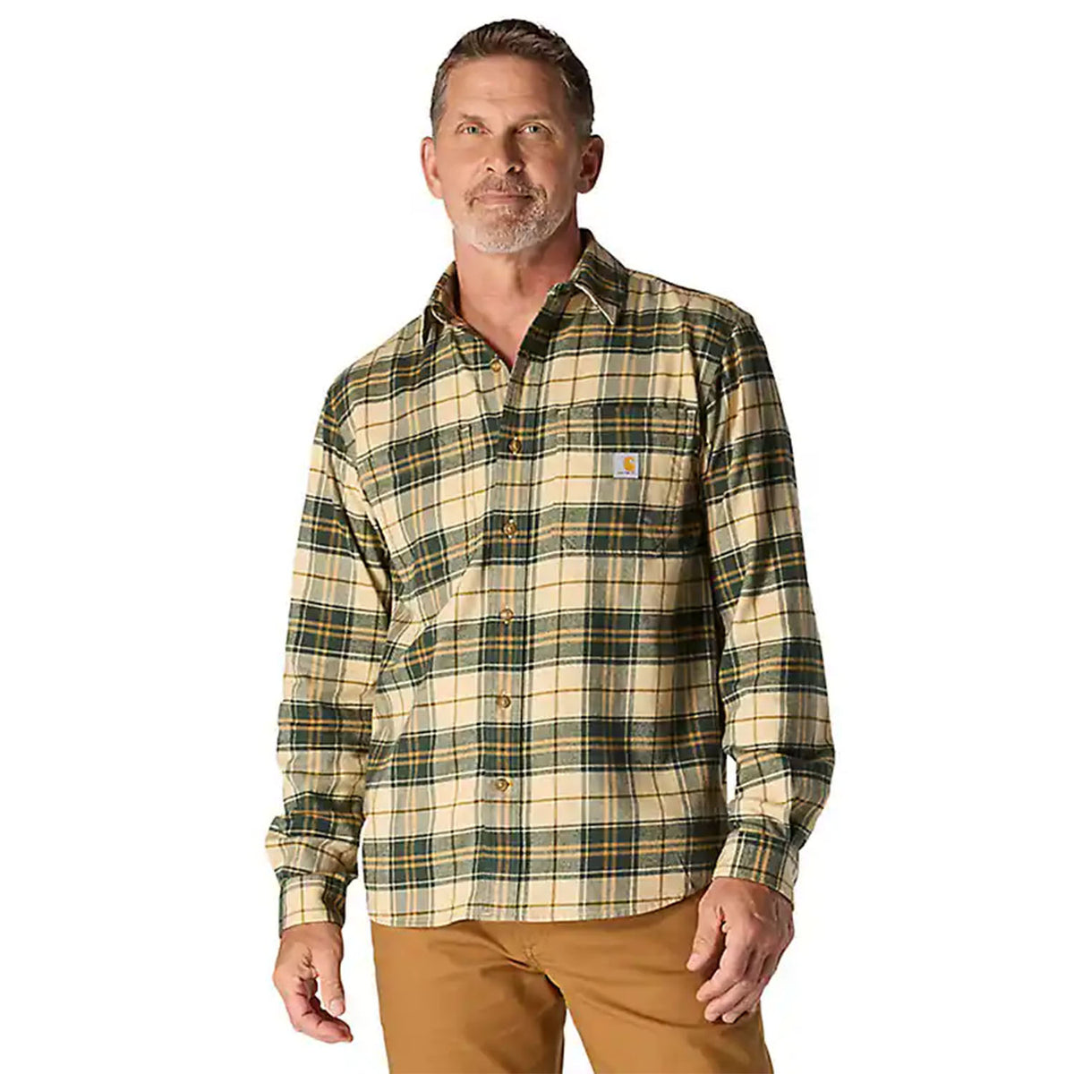 Rugged Flex Relaxed Fit Midweight Flannel Long Sleeve Plaid Shirts