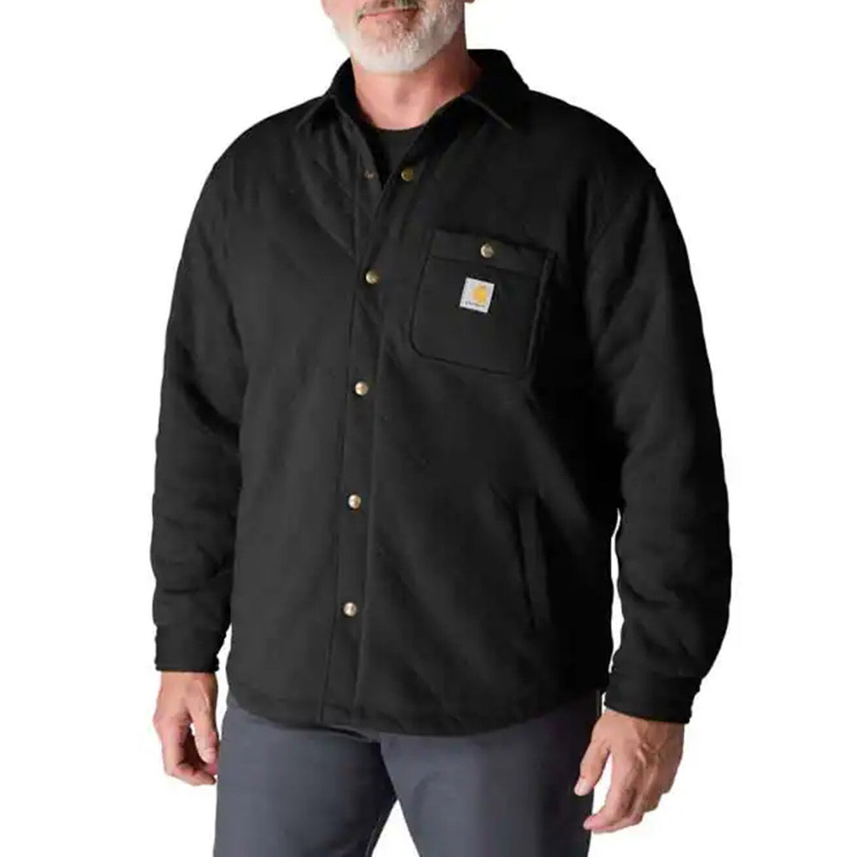 Rain Defender Loose Fit Heavyweight Quilted Snap Front Shirt Jac
