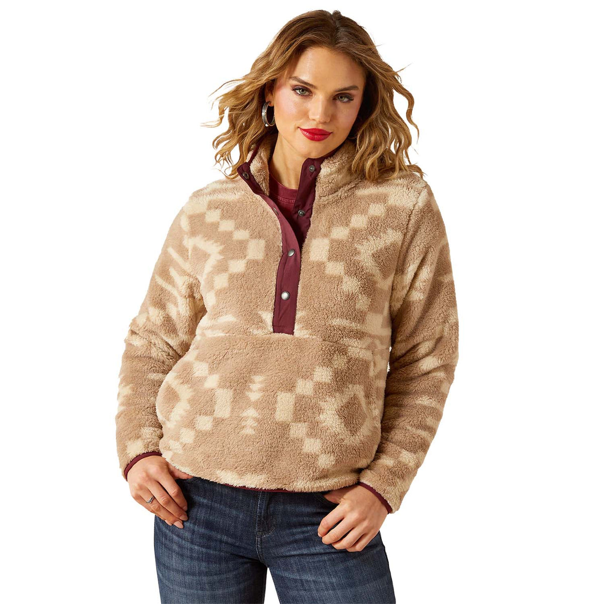 Women's Berber Snap Front Sweatshirt