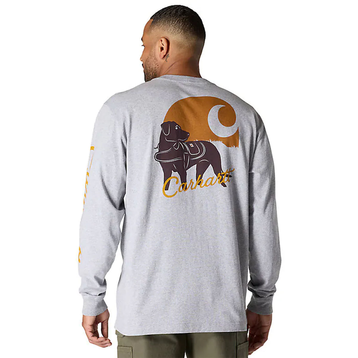 Loose Fit Heavyweight Long Sleeve Pocket Dog Graphic Shirt