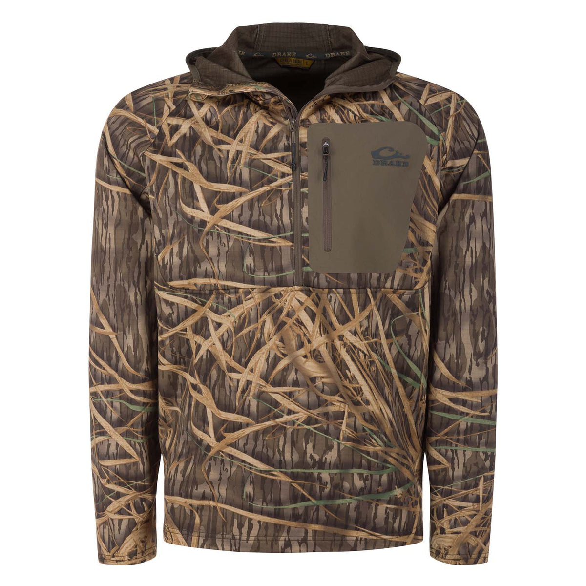 Grid Fleece Half-Zip Hoodie