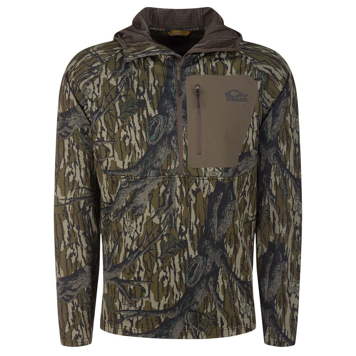 Grid Fleece Half-Zip Hoodie