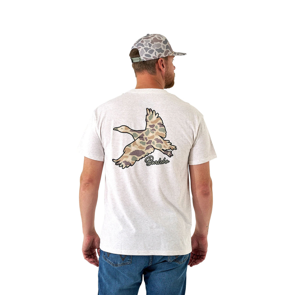 Short Sleeve Tee Flying Pintail Camo Duck, Oatmeal