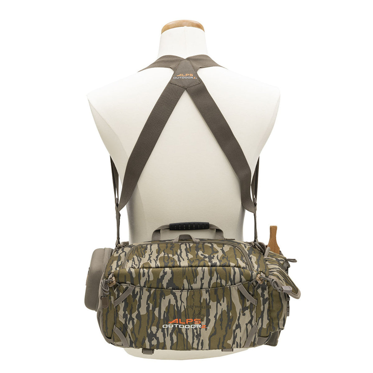 ALPS OutdoorZ Turkey Tracker Hybrid Lumbar/Fanny Pack System Back Image in Mossy Oak Original Bottomland