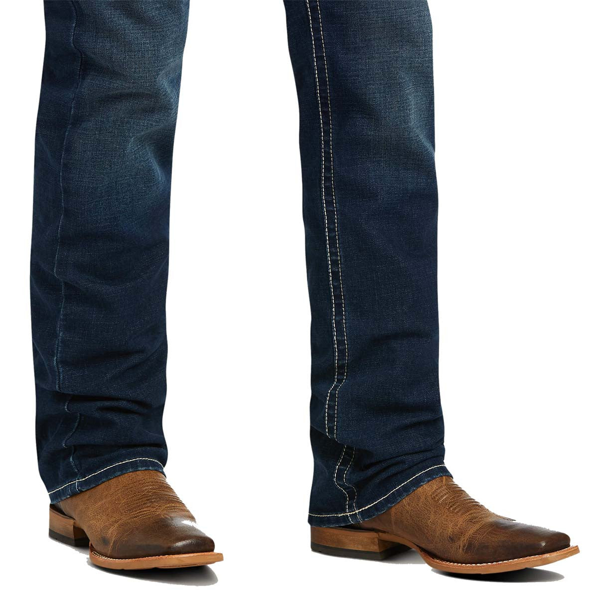 Ariat M5 Straight Stretch Remming Stackable Straight Leg Jeans boot cut image.