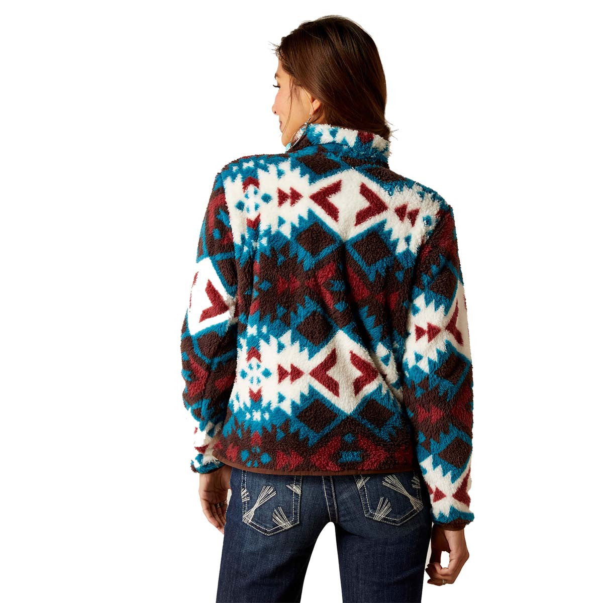 Women's Berber Snap-Front Sweatshirt in Plainsview Print