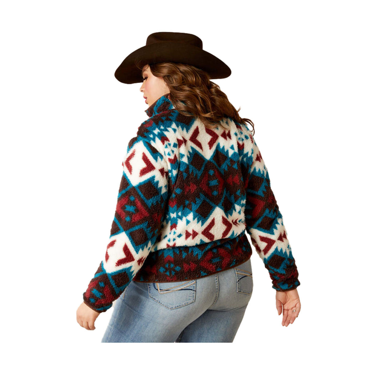 Women's Berber Snap-Front Sweatshirt in Plainsview Print