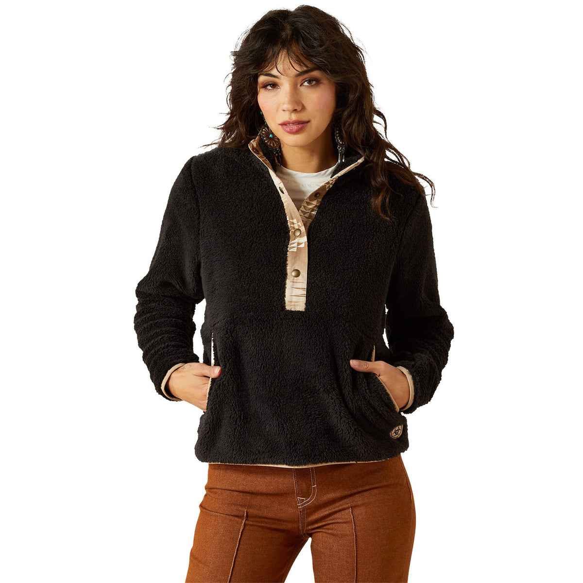 Ariat Women's Berber Snap Front Sweatshirt image in Black