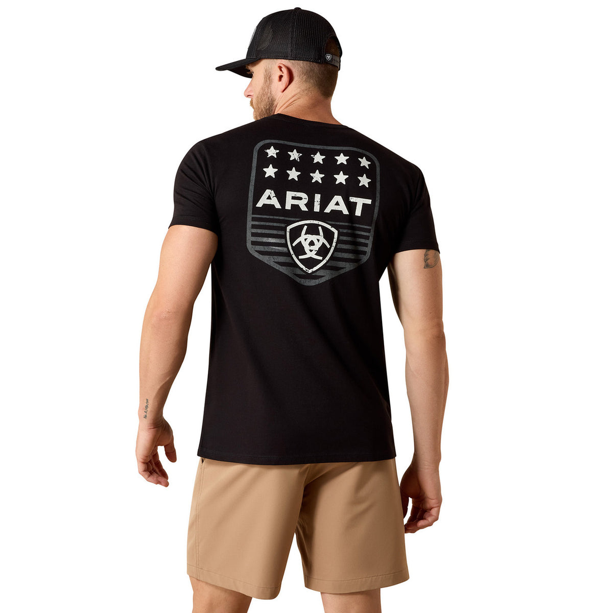 Back Image of the Ariat Stripe Patriotic Badge T-Shirt.