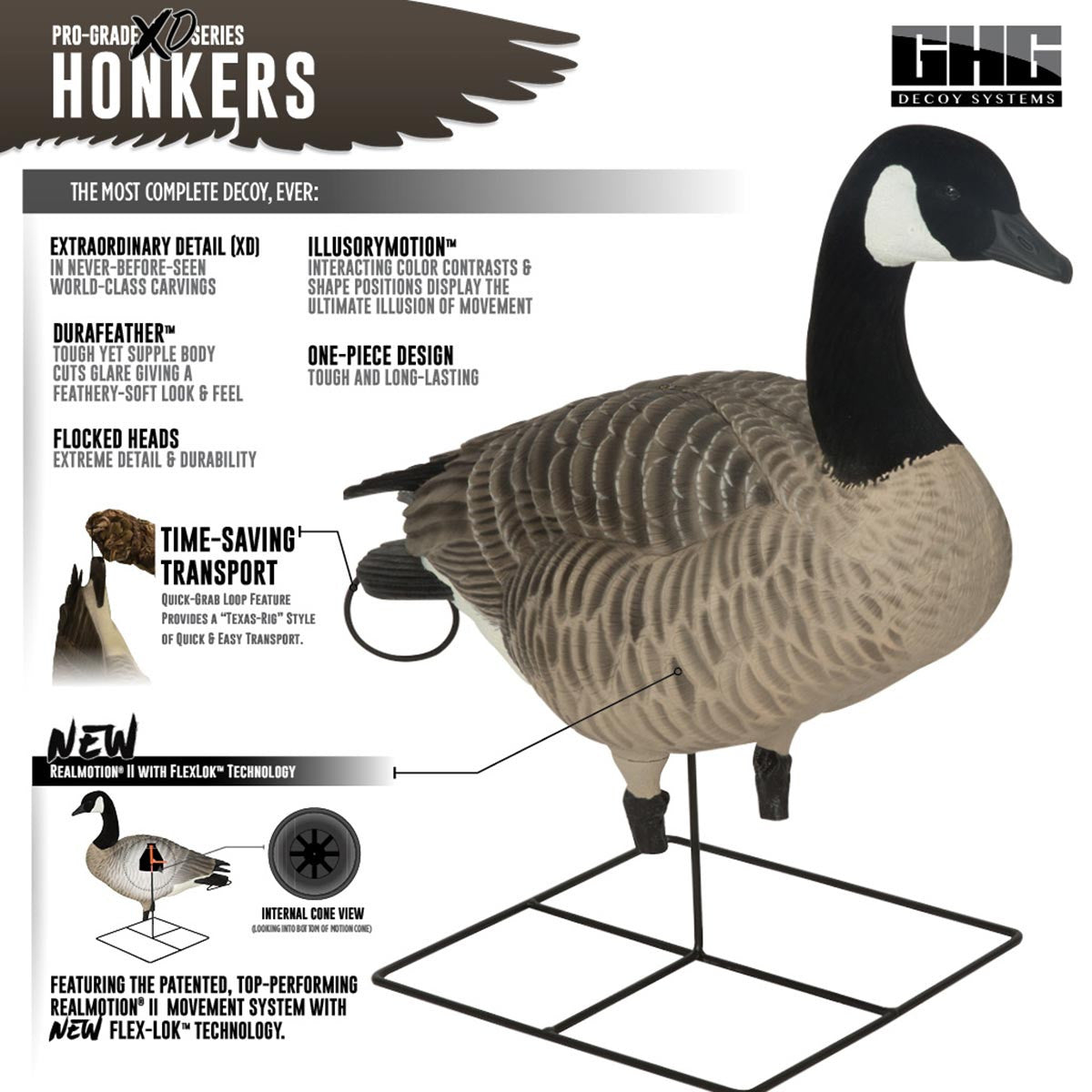 GHG Decoy Systems XD Series Full-Body Honker Features Image