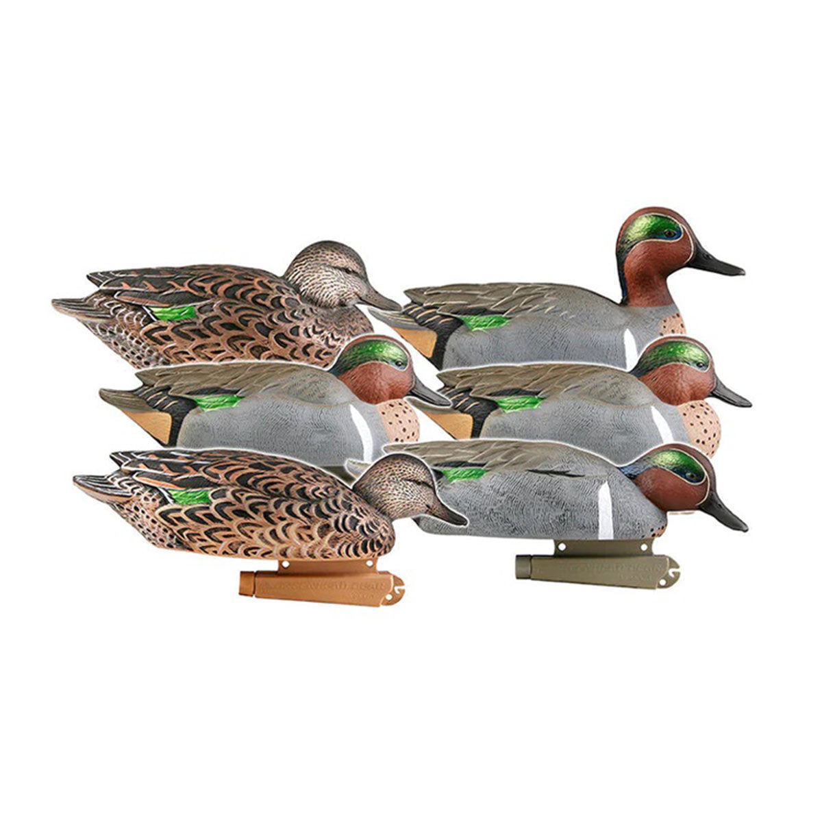 GHG Decoy Systems Pro-Grade Green-Winged Teal Decoys, 6 Pack