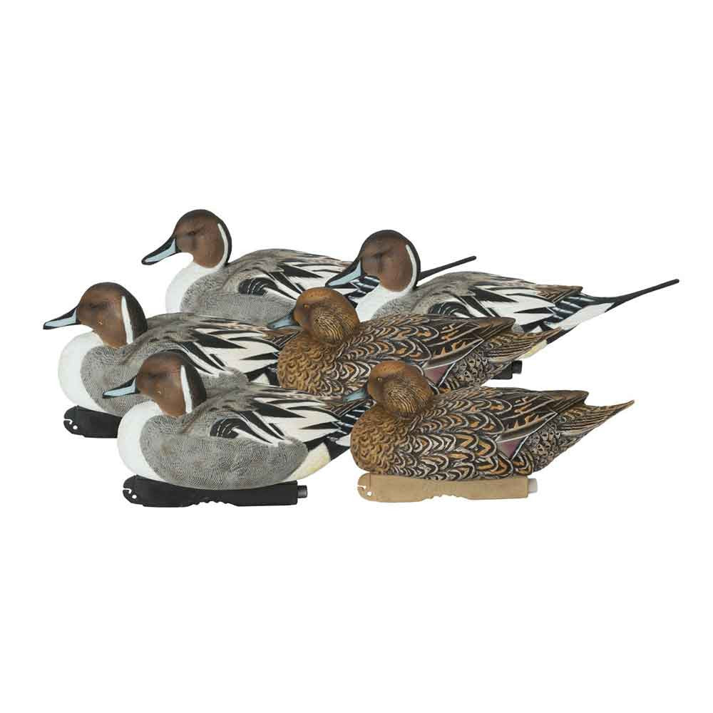 GHG Decoy Systems Pro-Grade XD Series Pintail Harvester Duck Decoys, 6 Pack