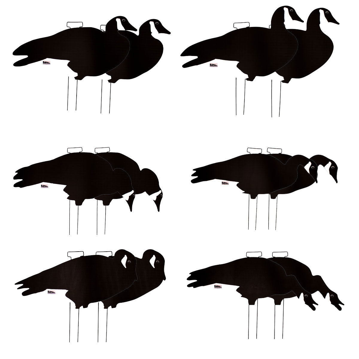 Pro-Grade Black & White Silhouette Goose Decoys, 12 Pack
