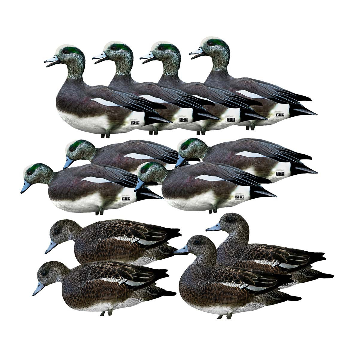 GHG Decoy System Pro-Grade Wigeon Duck Silhouette Decoys